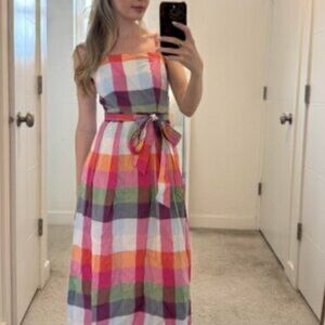 Women's Plaid Tie-Waist Midi Dress - kate spade New York